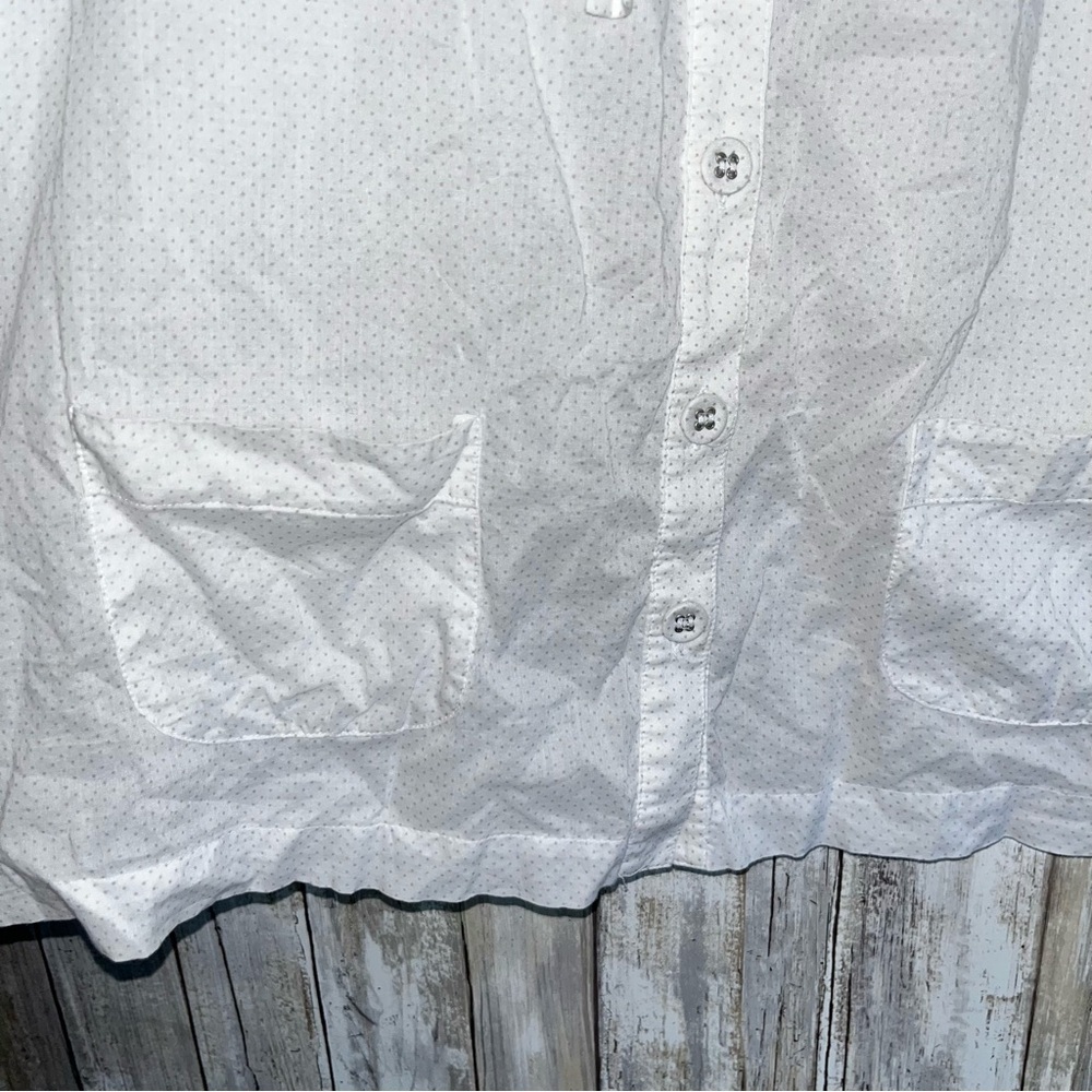 American Eagle White Polka Dot Pocket Blouse - Picture 3 of 6